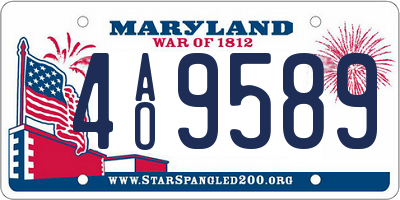 MD license plate 4AO9589
