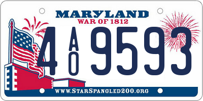 MD license plate 4AO9593