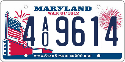 MD license plate 4AO9614