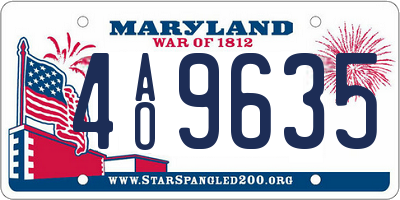 MD license plate 4AO9635
