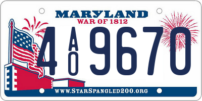 MD license plate 4AO9670