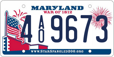 MD license plate 4AO9673