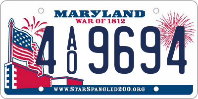 MD license plate 4AO9694