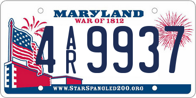 MD license plate 4AR9937