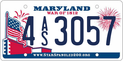 MD license plate 4AS3057