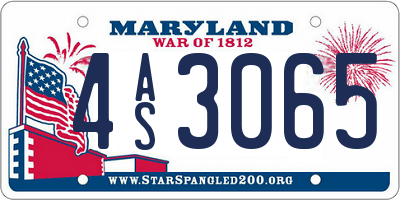 MD license plate 4AS3065