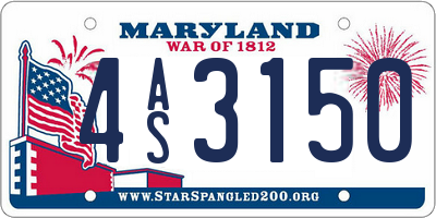 MD license plate 4AS3150