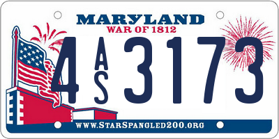 MD license plate 4AS3173