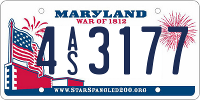 MD license plate 4AS3177