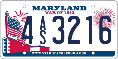 MD license plate 4AS3216