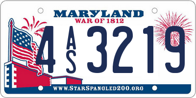 MD license plate 4AS3219