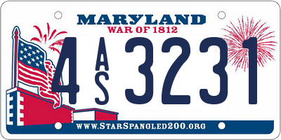 MD license plate 4AS3231