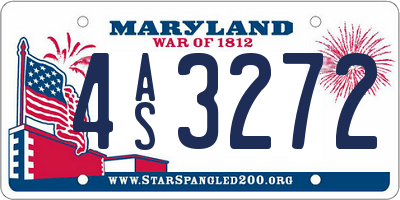 MD license plate 4AS3272