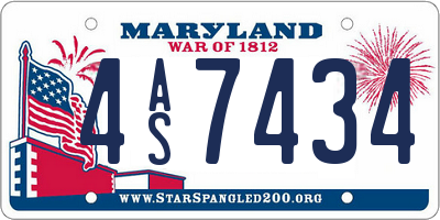 MD license plate 4AS7434
