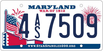 MD license plate 4AS7509