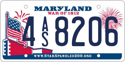 MD license plate 4AS8206