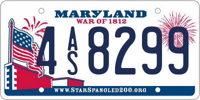 MD license plate 4AS8299