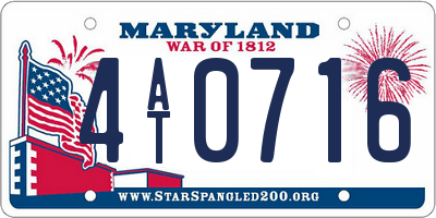 MD license plate 4AT0716