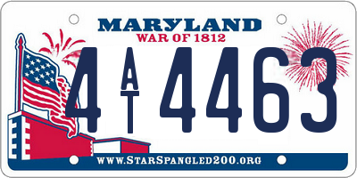 MD license plate 4AT4463