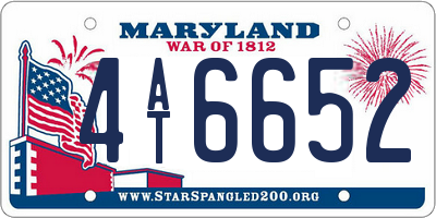 MD license plate 4AT6652