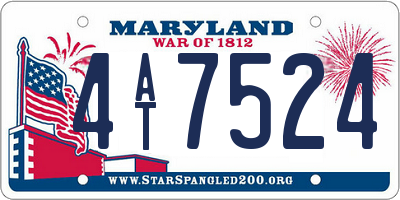 MD license plate 4AT7524