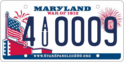 MD license plate 4AU0009
