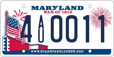 MD license plate 4AU0011