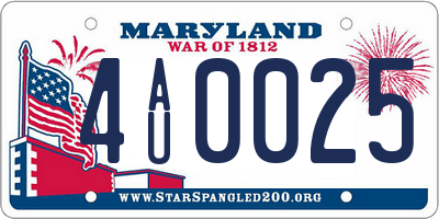 MD license plate 4AU0025