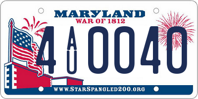 MD license plate 4AU0040