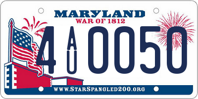 MD license plate 4AU0050