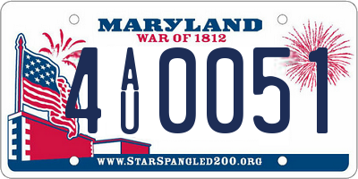 MD license plate 4AU0051