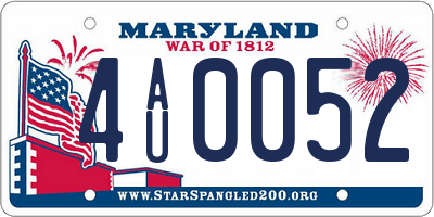 MD license plate 4AU0052