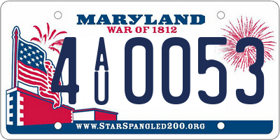 MD license plate 4AU0053