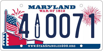 MD license plate 4AU0071