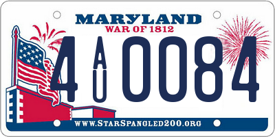 MD license plate 4AU0084