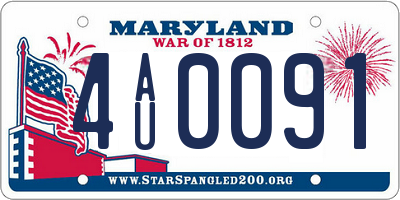 MD license plate 4AU0091