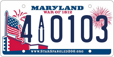 MD license plate 4AU0103