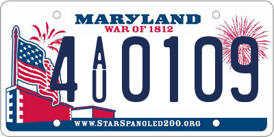 MD license plate 4AU0109