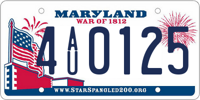 MD license plate 4AU0125