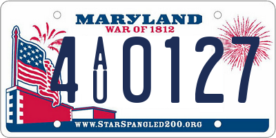 MD license plate 4AU0127