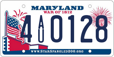 MD license plate 4AU0128