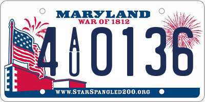 MD license plate 4AU0136