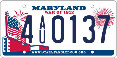 MD license plate 4AU0137