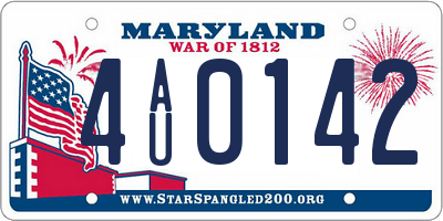 MD license plate 4AU0142