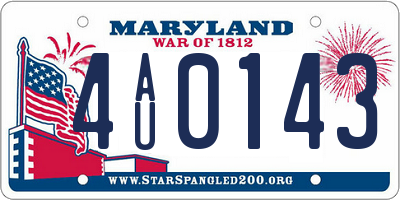 MD license plate 4AU0143