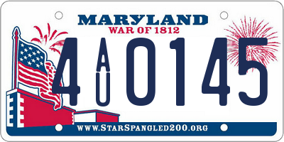 MD license plate 4AU0145