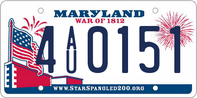 MD license plate 4AU0151