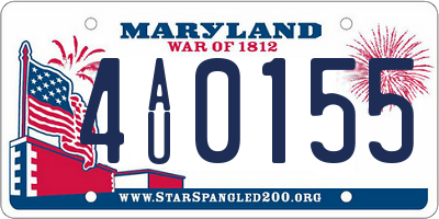 MD license plate 4AU0155