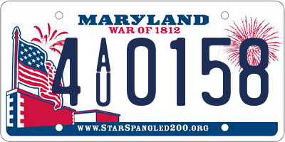 MD license plate 4AU0158