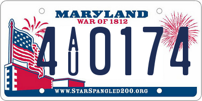 MD license plate 4AU0174